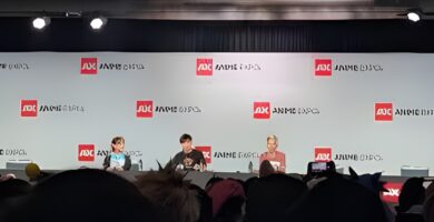 Naoki Yoshida speaking at Anime Expo 2025 about the future of Final Fantasy and turn-based combat systems.