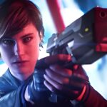 Joanna Dark aiming in the Perfect Dark reboot gameplay trailer