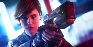 Joanna Dark aiming in the Perfect Dark reboot gameplay trailer