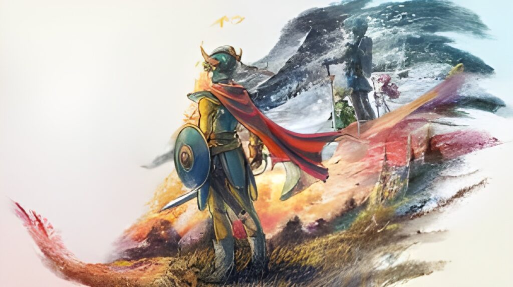 Official key art of Dragon Quest 1 & 2 HD-2D Remake featuring pixel-style heroes in a modern HD-2D fantasy world