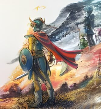Official key art of Dragon Quest 1 & 2 HD-2D Remake featuring pixel-style heroes in a modern HD-2D fantasy world