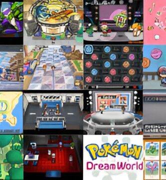 Collage of Pokémon Black and White side content including PokéStar Studios, Battle Subway, and Pokémon World Tournament