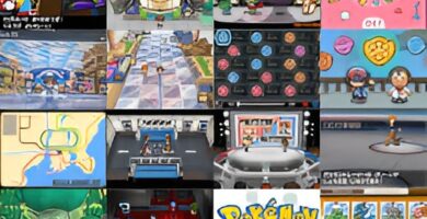 Collage of Pokémon Black and White side content including PokéStar Studios, Battle Subway, and Pokémon World Tournament