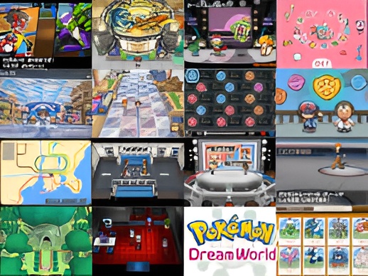 Collage of Pokémon Black and White side content including PokéStar Studios, Battle Subway, and Pokémon World Tournament