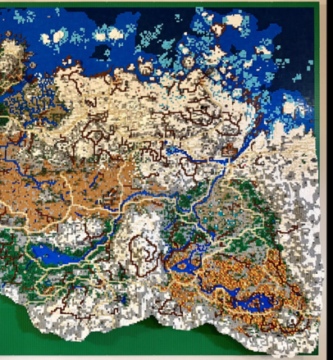 Full Skyrim map recreated with 73,761 LEGO bricks by Ian Roomasa