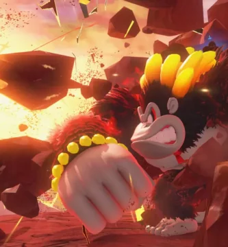 Donkey Kong and Pauline exploring underground caverns in Donkey Kong Bananza