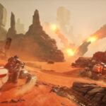 Dune: Awakening gameplay showing desert landscape with vehicles and sandworms, highlighting player reimbursements announcement.