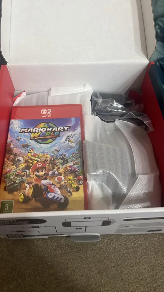 Nintendo Switch 2 Mario Kart World bundle with physical game cartridge