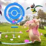 Pokémon GO trainers celebrating the Summer Concert event with fireworks and music in-game