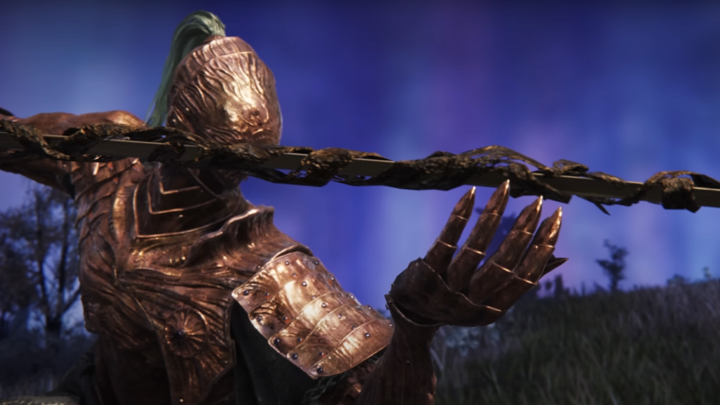 Elden Ring gameplay showing streamer Skumnut’s no-harm boss run with Briar Set armor and Rupture Crystal Tear