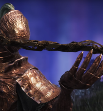 Elden Ring gameplay showing streamer Skumnut’s no-harm boss run with Briar Set armor and Rupture Crystal Tear