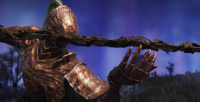 Elden Ring gameplay showing streamer Skumnut’s no-harm boss run with Briar Set armor and Rupture Crystal Tear