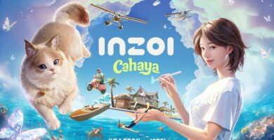 InZOI first DLC reveal teaser with tropical island landscape and Gamescom Opening Night Live logo.
