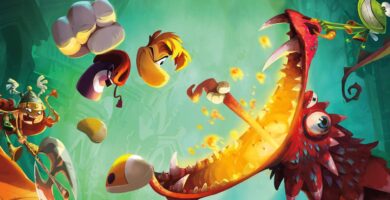 Rayman standing in front of colorful platforming levels, symbolizing Ubisoft’s rumored revival of the franchise.