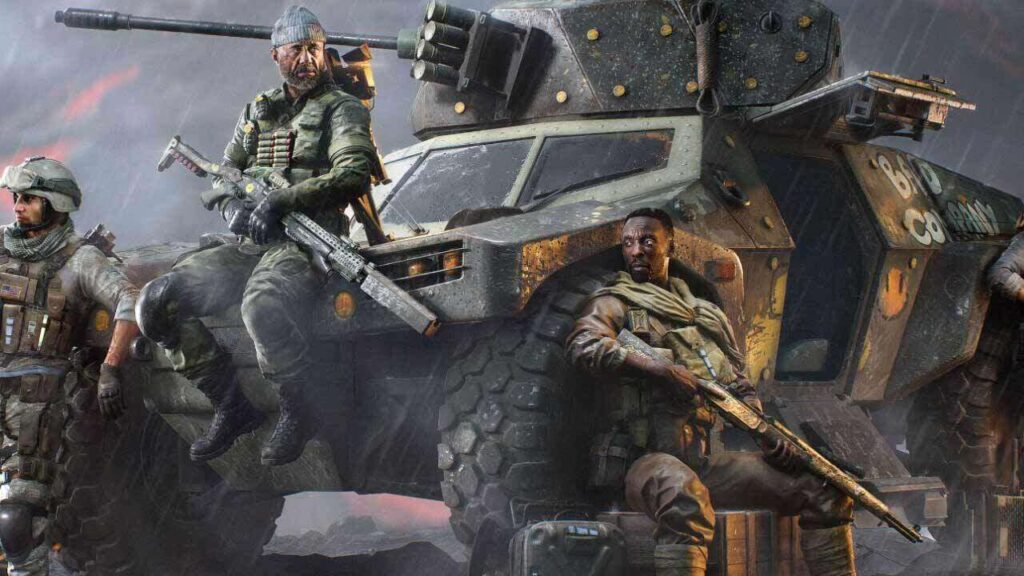 Battlefield 2042 Iwo Jima map gameplay with modern soldiers in combat