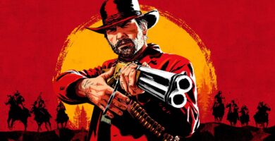 Arthur Morgan from Red Dead Redemption 2 with a banner reading 77 million copies sold and 6th best-selling game ever