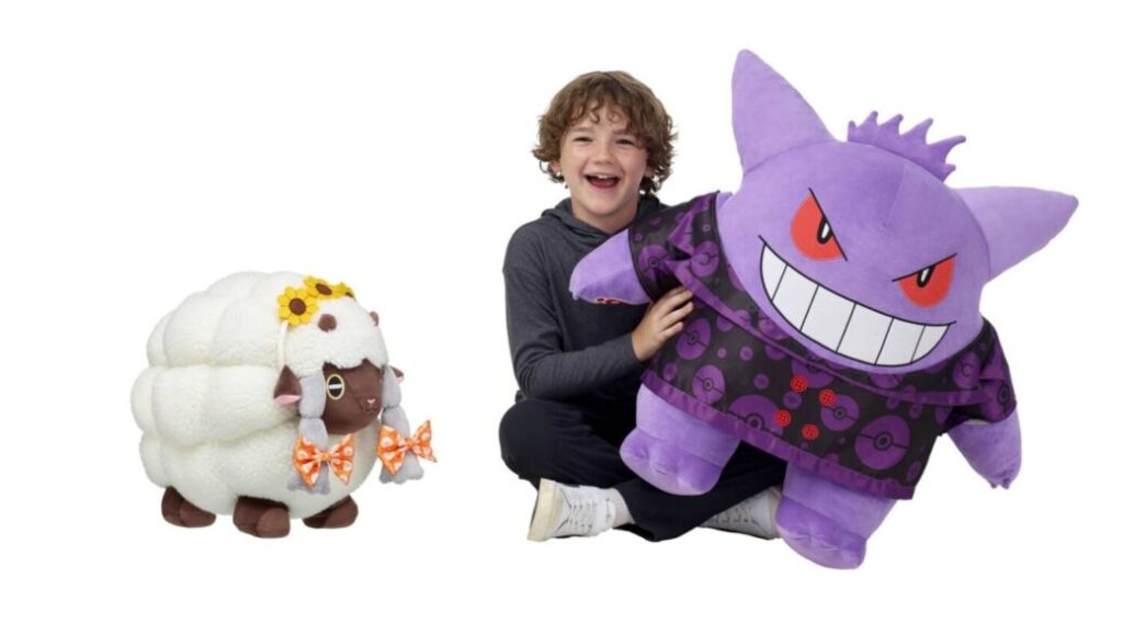 Wooloo and Gengar Build-a-Bear Pokémon plushes side by side