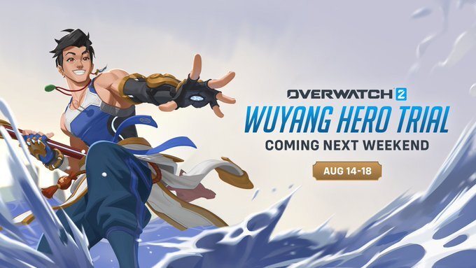 Overwatch 2’s Wuyang, the new Support Hero from China, wielding a water-powered staff in promotional art
