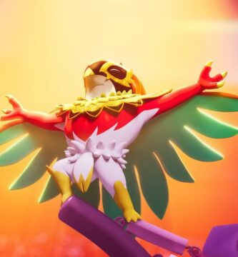 Mega Hawlucha in Pokémon Legends: Z-A performing Flying Press against Machamp in wrestling ring