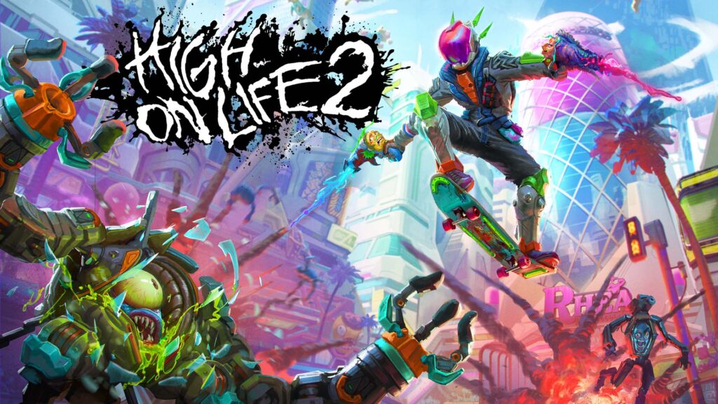 High on Life 2 gameplay screenshot showcasing emulated retro games like Bible Adventures