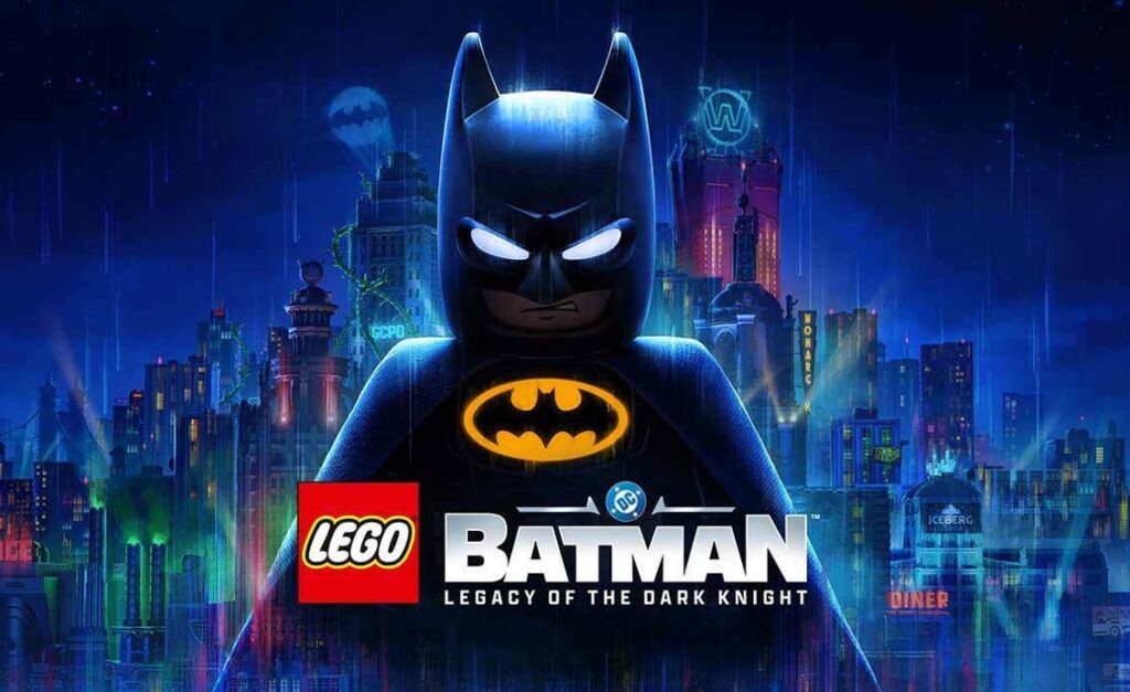 LEGO Batman Legacy of the Dark Knight announcement at Gamescom 2025 featuring LEGO Batman overlooking Gotham City