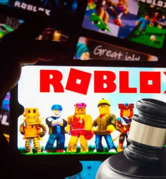 Roblox logo with a courtroom gavel symbolizing Louisiana child safety lawsuit