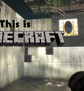 Gameplay of Portal recreated in Vanilla Minecraft using redstone and datapacks