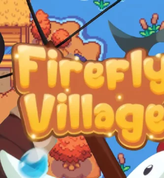 Firefly Village screenshot showing cozy pixel farm with 4-minute days and short seasons
