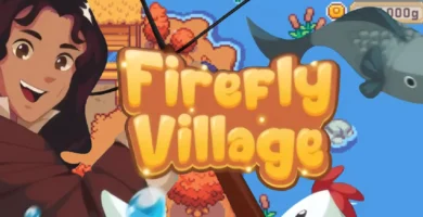 Firefly Village screenshot showing cozy pixel farm with 4-minute days and short seasons