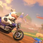 Mario Kart World Cow character wearing a brass nose ring in Nintendo’s Switch 2 racing game