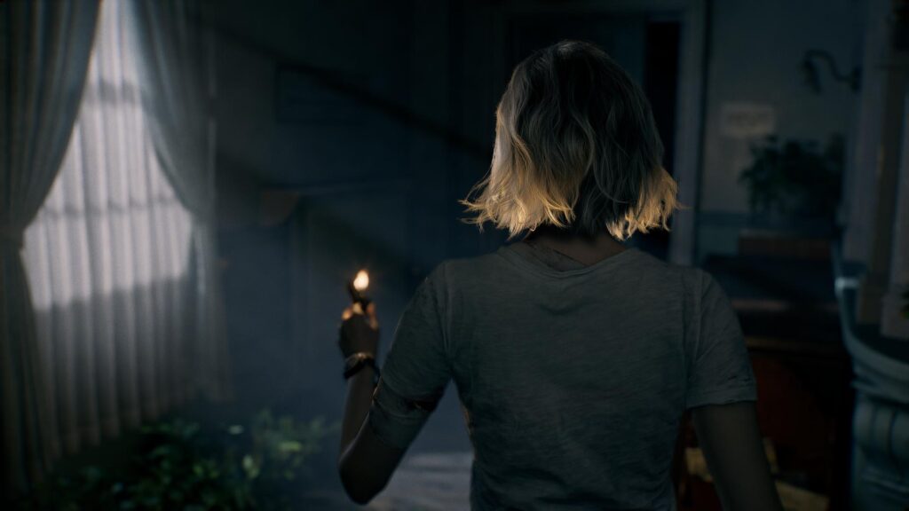 Resident Evil Requiem gameplay showing protagonist in third-person mode