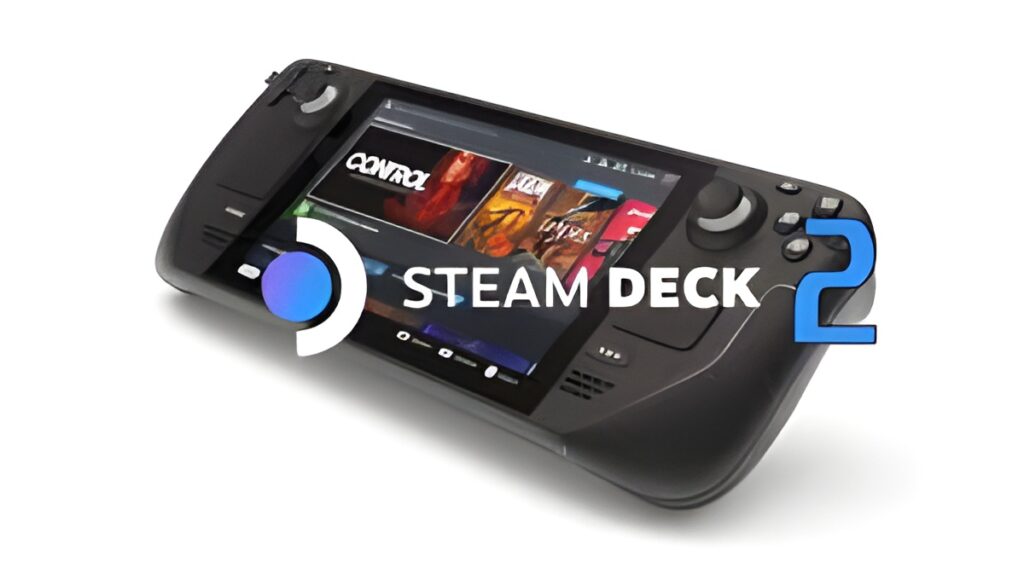 Concept render of the rumored Steam Deck 2 handheld gaming PC with 2028 release speculation.