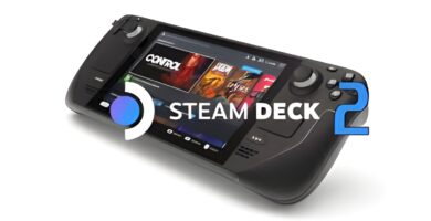 Concept render of the rumored Steam Deck 2 handheld gaming PC with 2028 release speculation.