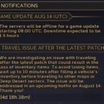 Dune: Awakening gameplay showing player traveling across the Deep Desert with inventory open
