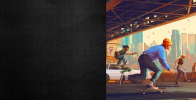 Promotional image of a skater performing tricks in San Vansterdam from Skate 2025 early access trailer